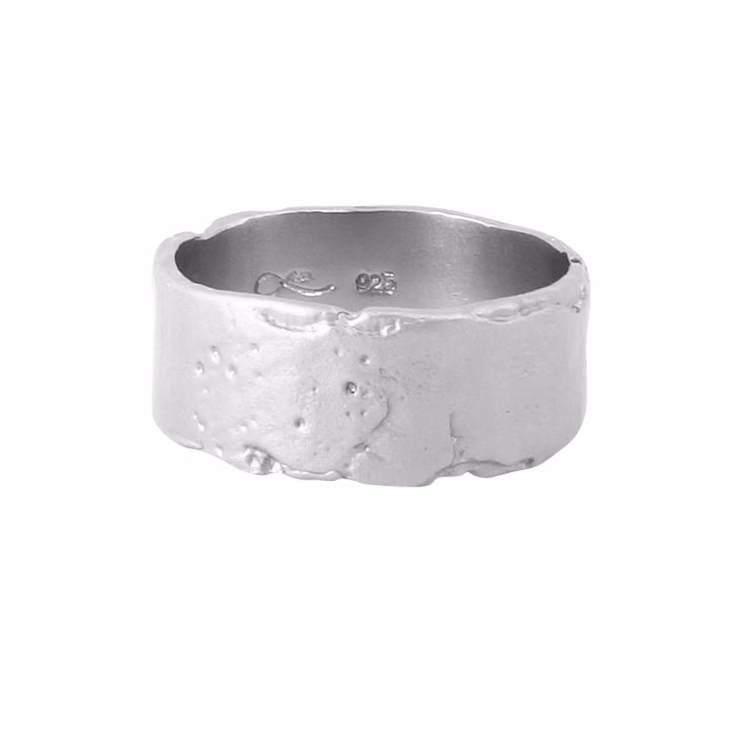Misty Forest "Soil" Mens Ring - 18K Vitguld med Rhodium