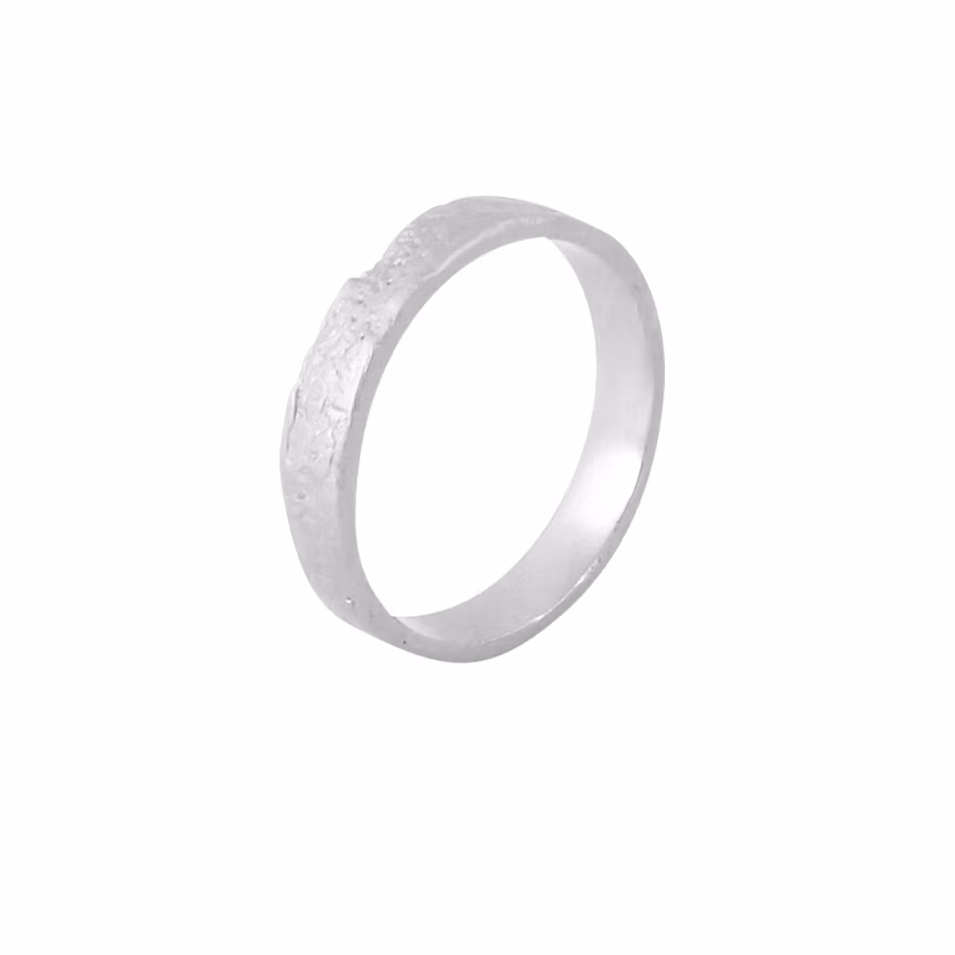 Misty Forest "Jules" Mens Ring - 18K Vitguld med Rhodium