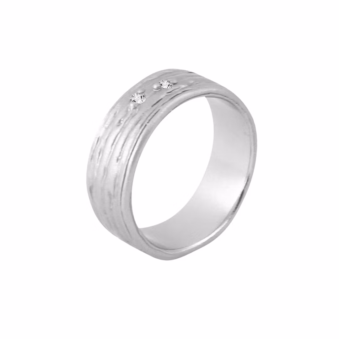 Misty Forest "Two Stars" Ring - 18K Vitguld med Rhodium