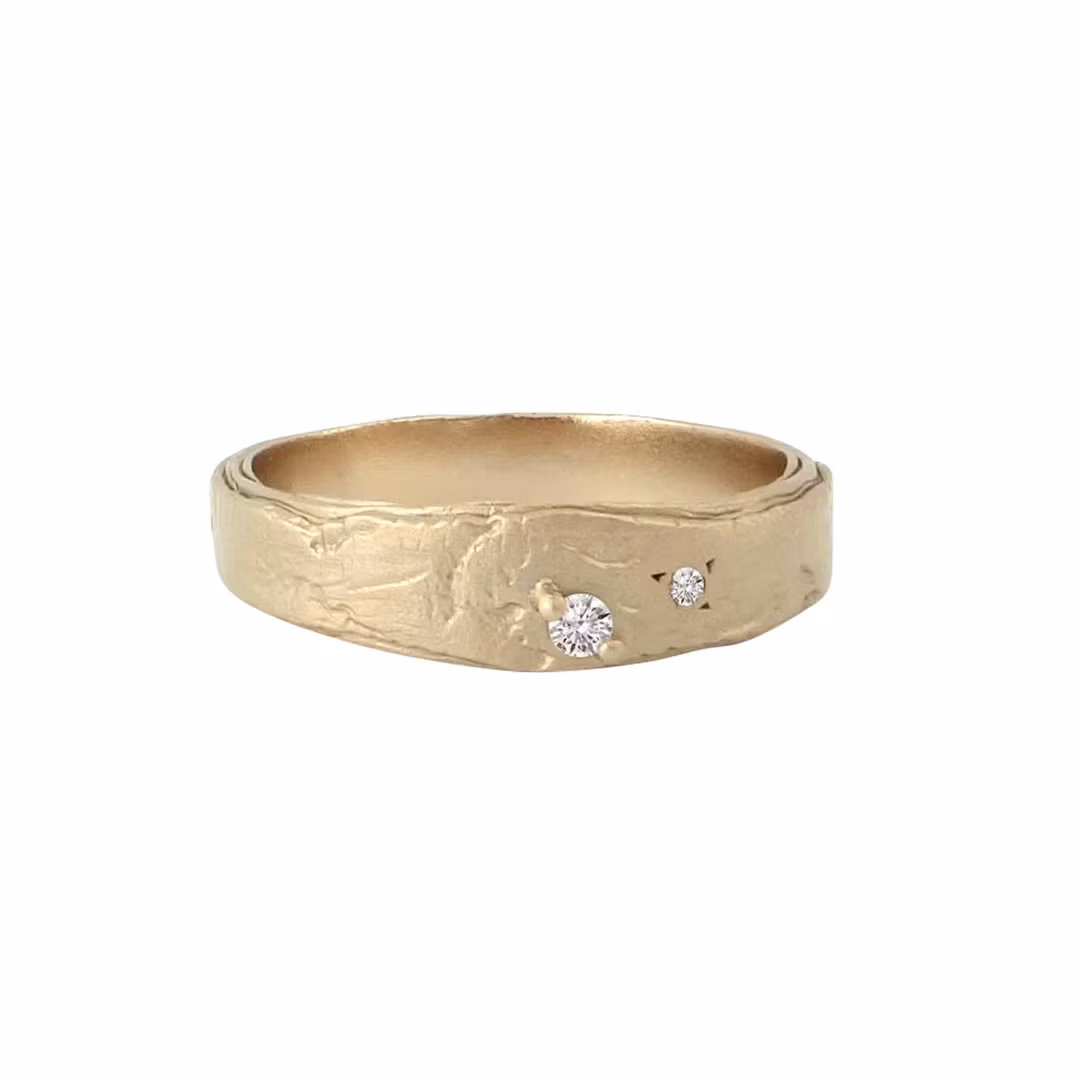 Misty Forest Summer Rain Ring - 18K Natural White Gold