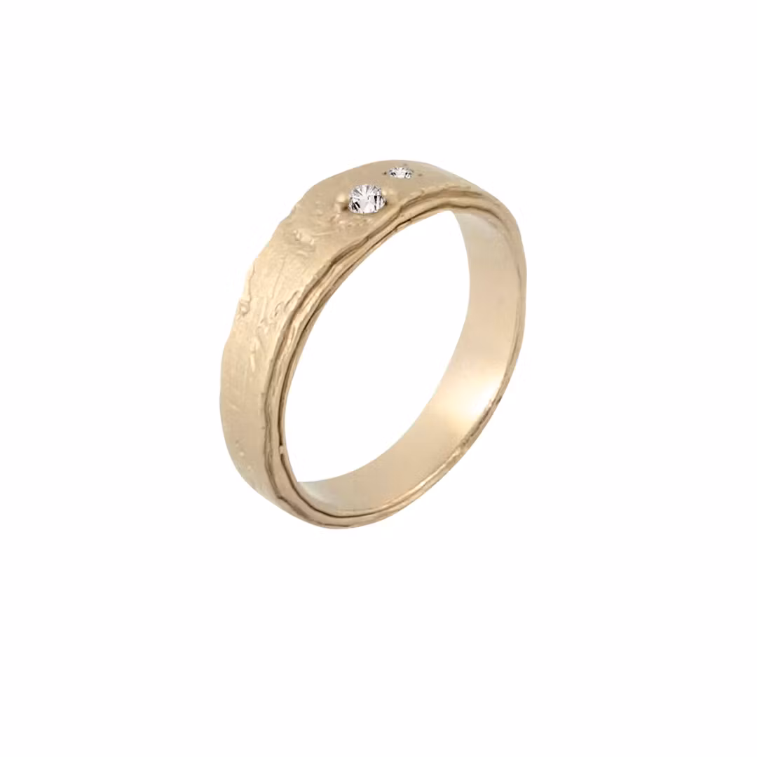 Misty Forest Summer Rain Ring - 18K Natural White Gold