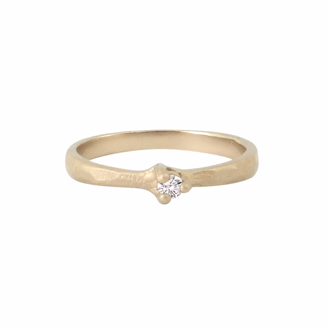 Misty Forest Twig Ring - 18K Natural White Gold