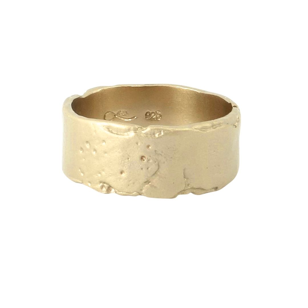 Misty Forest "Soil" Mens Ring - 18K Naturligt Vitguld