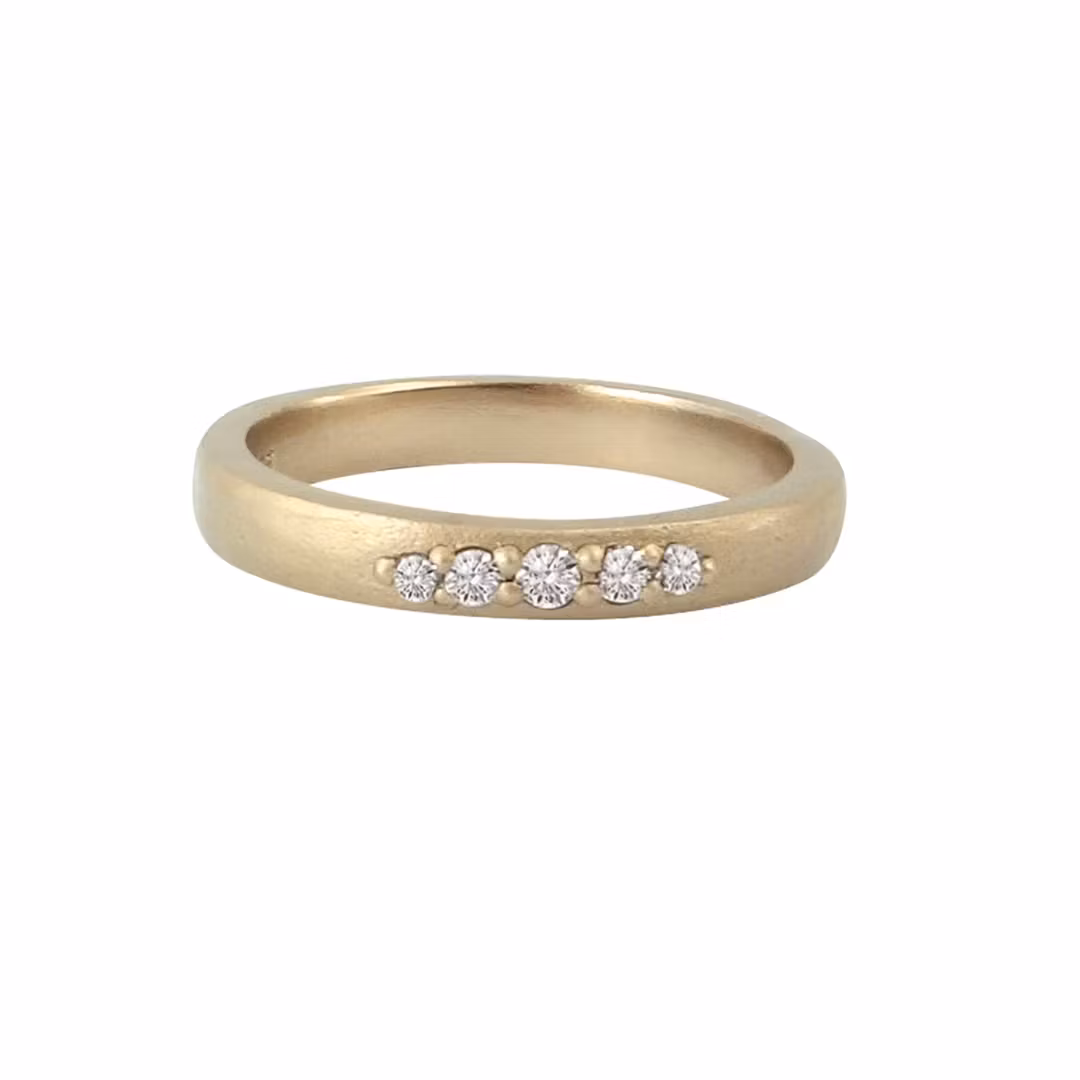 Misty Forest Water Ring - 18K Natural White Gold