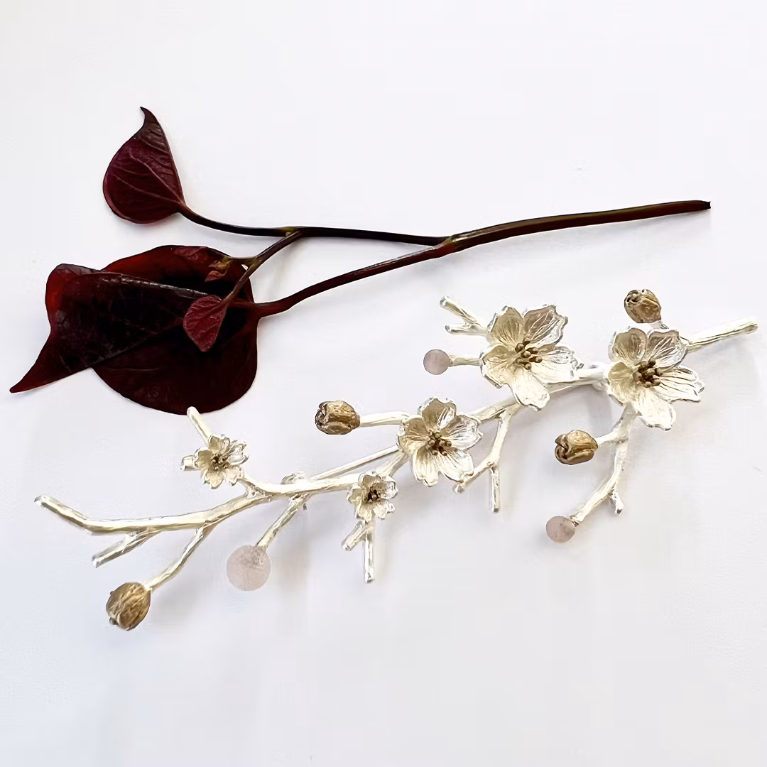 Brosch Hairpin Yama Sakura - Silver