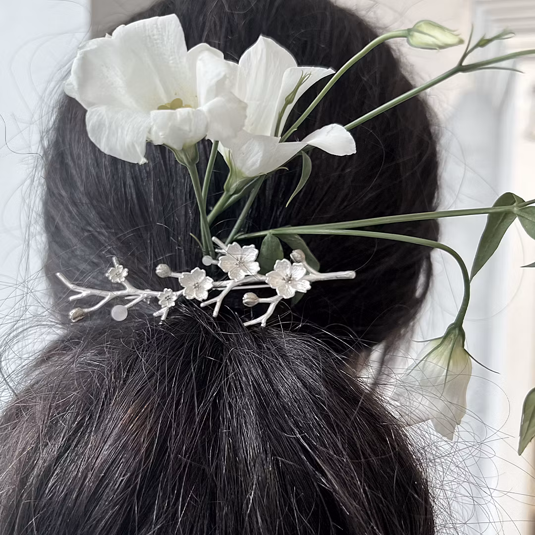 Brosch Hairpin Yama Sakura - Silver
