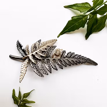 Brooch Hairpin Woodfern - Bronze/Gold