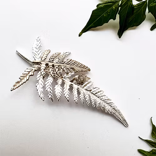 Brooch Hairpin Woodfern - Silver