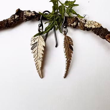 Earrings Royal Fern - Bronze/Gold