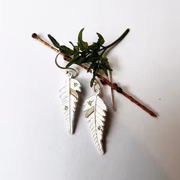 Earrings Royal Fern - Silver