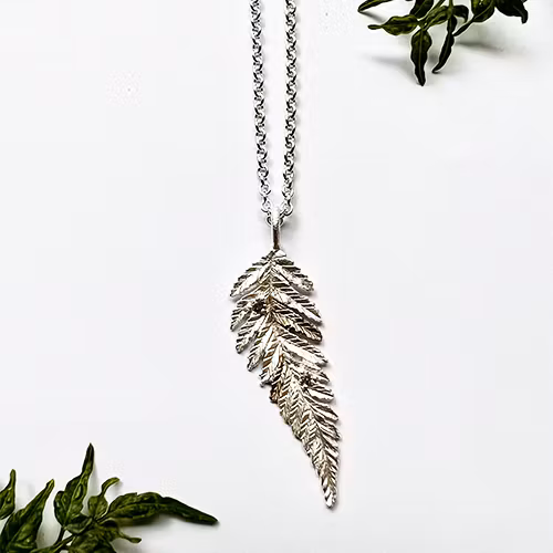 Necklace Autumn Fern - Silver