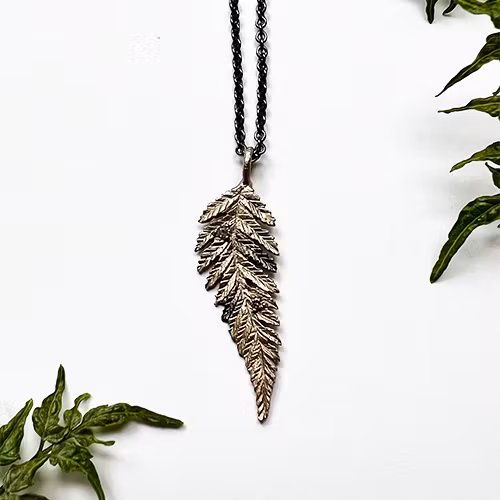 Necklace Autumn Fern - Bronze/Gold