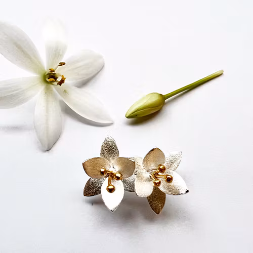 Earrings Lotus - Silver/Gold