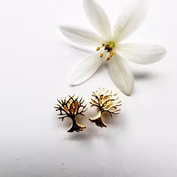 Örhängen Petite Tree Of Life - Guld