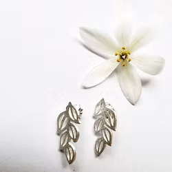 Earrings Petite Leaves - Silver