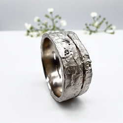 Misty Forest "Horizon" Ring - 18K Vitguld med Rhodium