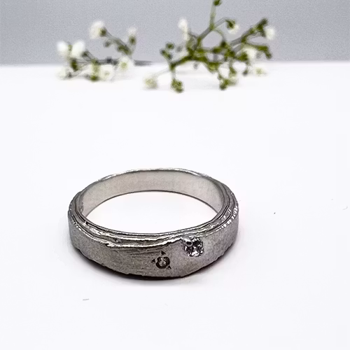 Misty Forest Ammil Ring - 18K White Gold with Rhodium