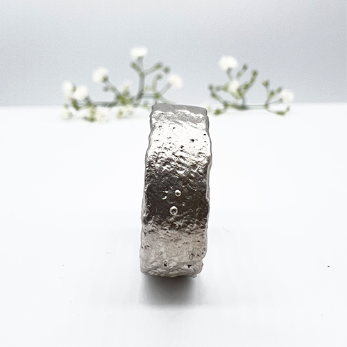 Misty Forest "Raw" Mens Ring - 18K Vitguld med Rhodium