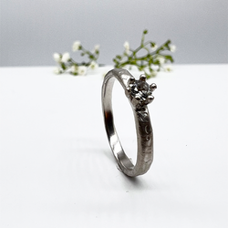 Misty Forest "Raindrop" Ring - 18K Vitguld med Rhodium