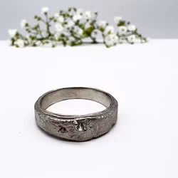 Misty Forest Summer Rain Ring - 18K White Gold with Rhodium