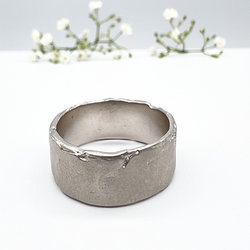 Misty Forest "Soil" Mens Ring - 18K Vitguld med Rhodium