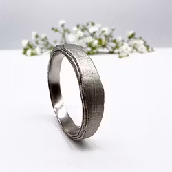 Misty Forest "Rustic" Mens Ring - 18K Vitguld med Rhodium