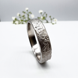 Misty Forest "Jules" Mens Ring - 18K Vitguld med Rhodium