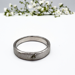 Misty Forest "Fingerprint" Ring - 18K Vitguld med Rhodium