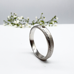 Misty Forest "Petite Diamond" Ring - 18K Vitguld med Rhodium