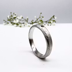 Misty Forest Petite Diamond Ring - 18K White Gold with Rhodium