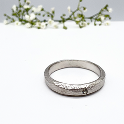 Misty Forest "Petite Diamond" Ring - 18K Vitguld med Rhodium