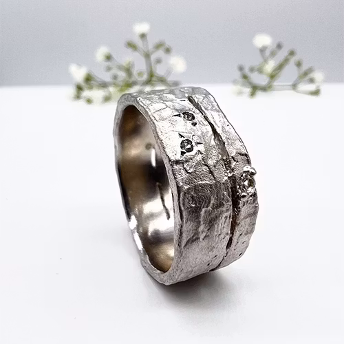 Misty Forest Horizon Ring - Silver