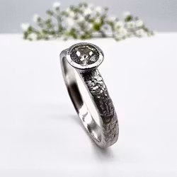 Misty Forest Teardrop Ring- Silver