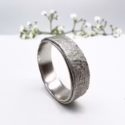 Misty Forest "Urbane" Mens Ring - Silver