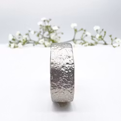 Misty Forest Cotton Mens Ring- Silver