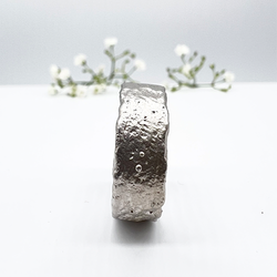 Misty Forest "Raw" Mens Ring - Silver