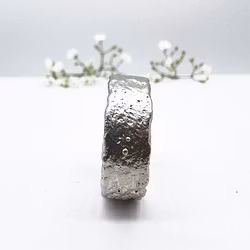 Misty Forest "Raw" Mens Ring - Silver