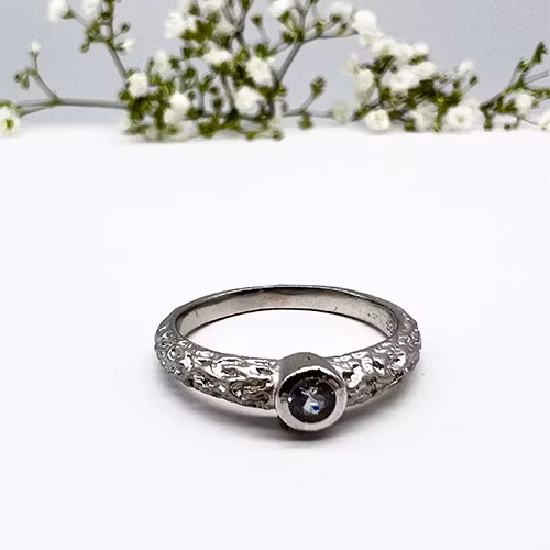 Misty Forest Mizzle Ring - 18K White Gold with Rhodium