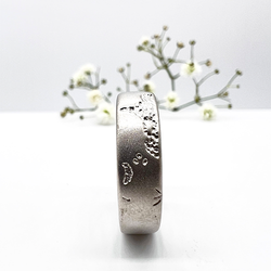 Misty Forest Mens "World" Ring - 18K Vitguld med Rhodium