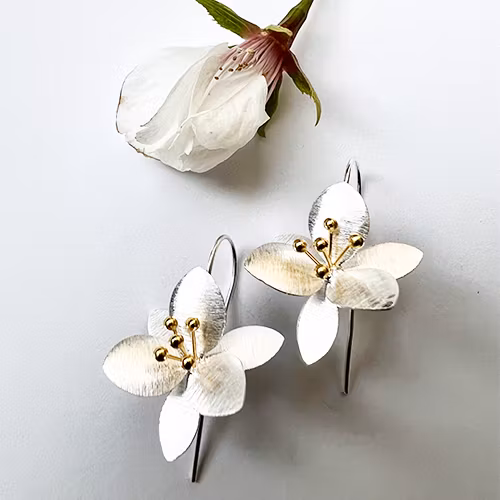 Örhängen Klematis - Silver/Guld