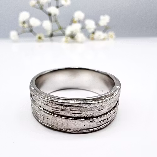 Misty Forest "Bark" Mens Ring