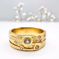 Misty Forest "Lightning" Ring - 18K Gulguld