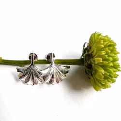 Earrings Fluttering Leaves - Silver