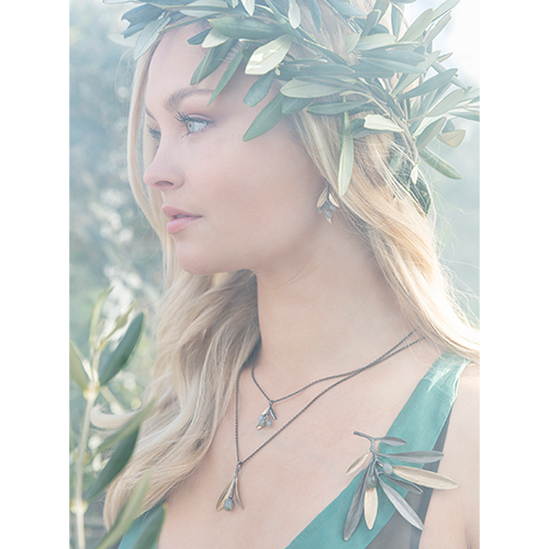 Halsband Rhodos Olive - Brons/Guld