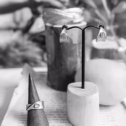 Earrings Amorgos Olive - Silver