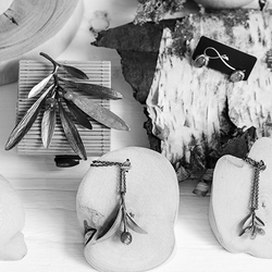 Örhänge Mykonos Olive - Silver