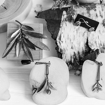 Örhänge Mykonos Olive - Silver