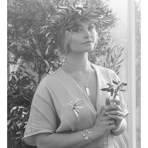 Örhänge Samos Olive - Silver