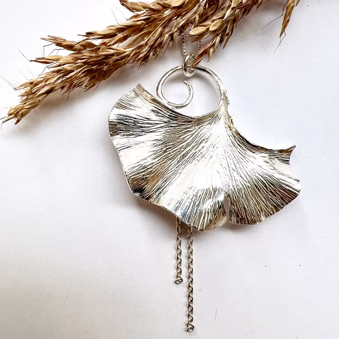 Necklace Ginkgo Leaf - Silver