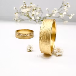 Misty Forest "Organic" Mens Ring - 18K Gulguld